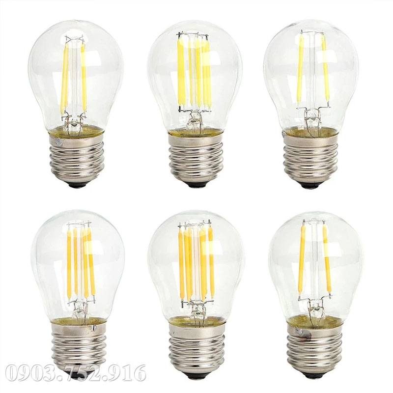 Bóng led thuỷ tinh Edison G45, ánh sáng vàng 4W