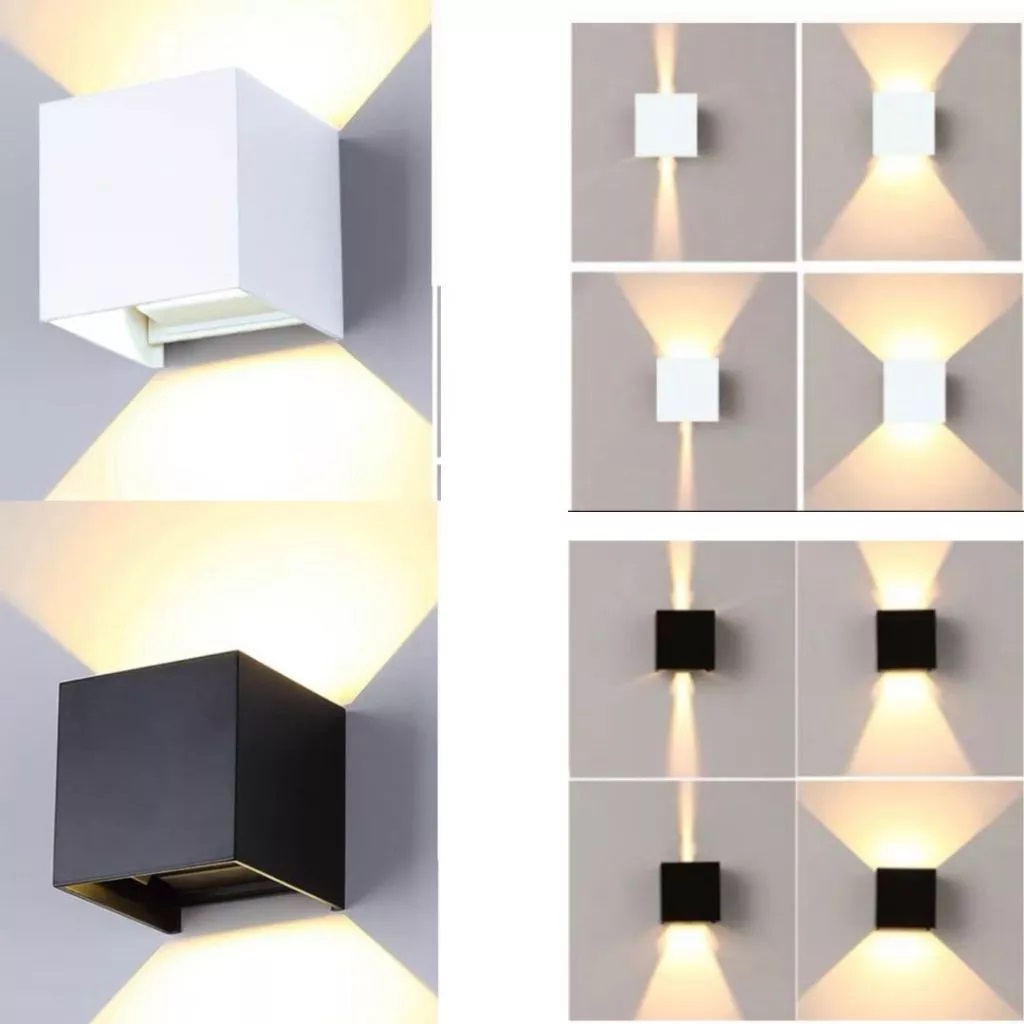 Mẫu đèn tường hắt 2 đầu điều chỉnh hướng sáng (Nhựa)